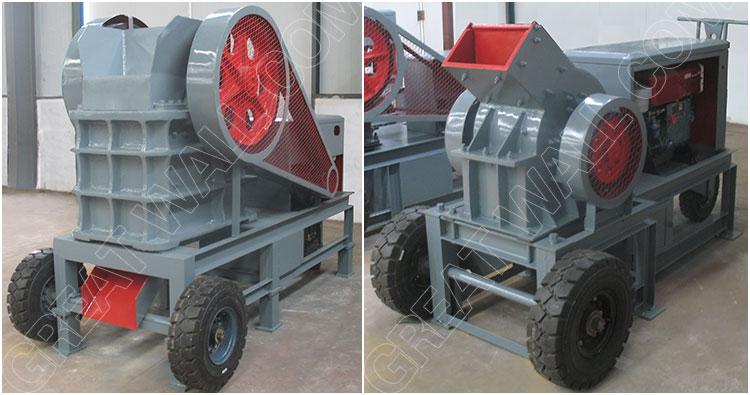Diesel jaw crusher and diesel hammer crusher for sale 